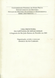 Capa para Uma Uma Fronteira da Capitania de Minas Gerais: A freguesia de São João Batista do Presídio em 1821